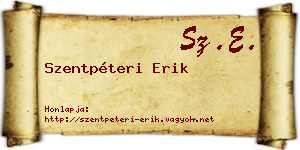 Szentpéteri Erik névjegykártya